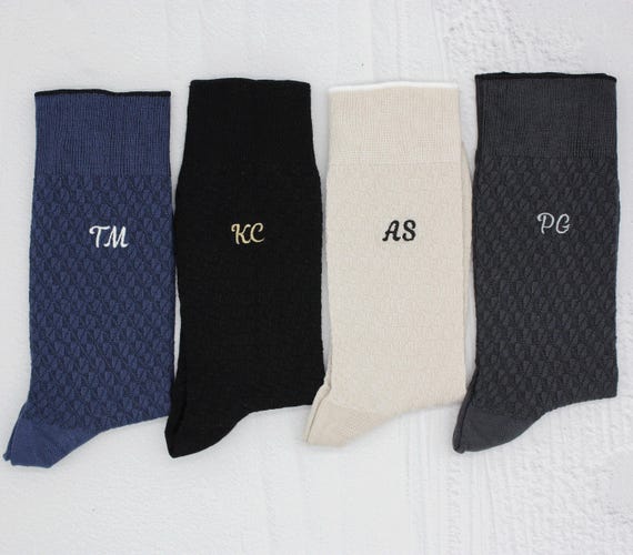 Custom Embroidered Groomsmen Socks, Premium Bamboo Socks, Personalized Wedding Socks, Mens Wedding Socks, Best Man Socks, Mens Dress Socks