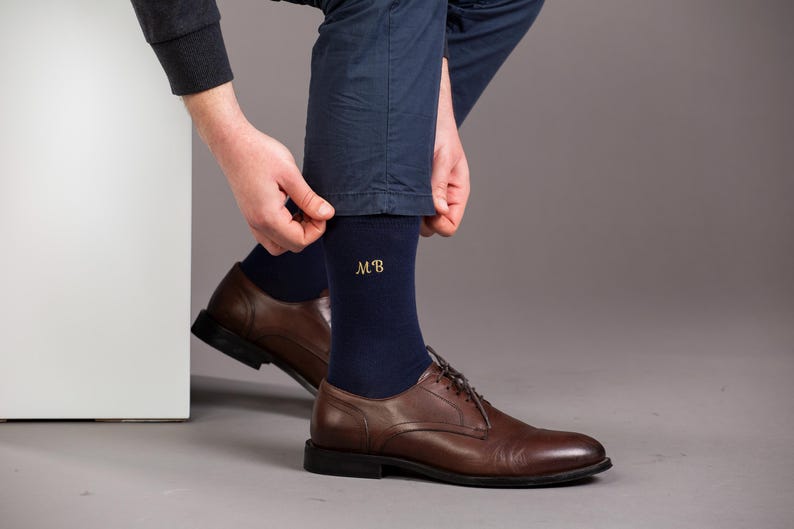 Custom Embroidered Monogram Bamboo Socks, Personalized Groomsmen Socks, Mens Wedding Socks, Custom Wedding Gifts, Best Man Socks, Groom Gift