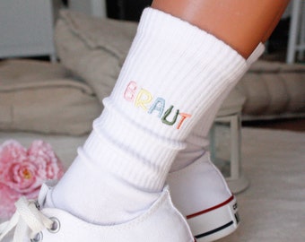 Personalisierte Braut Socken, Mother's Day Gift Socks, Custom Embroidery Wedding Socks, Bride Socks, Mom Gifts, Colorful Embroidered Socks