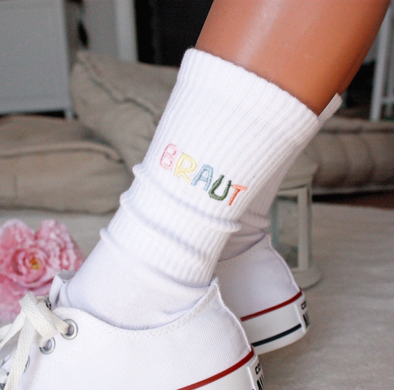 Personalisierte Braut Socken, Mother's Day Gift Socks, Custom Embroidery Wedding Socks, Bride Socks, Mom Gifts, Colorful Embroidered Socks