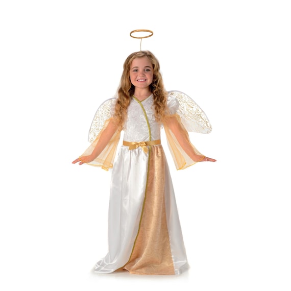 white christmas dresses Deluxe Girls Golden Angel Costume