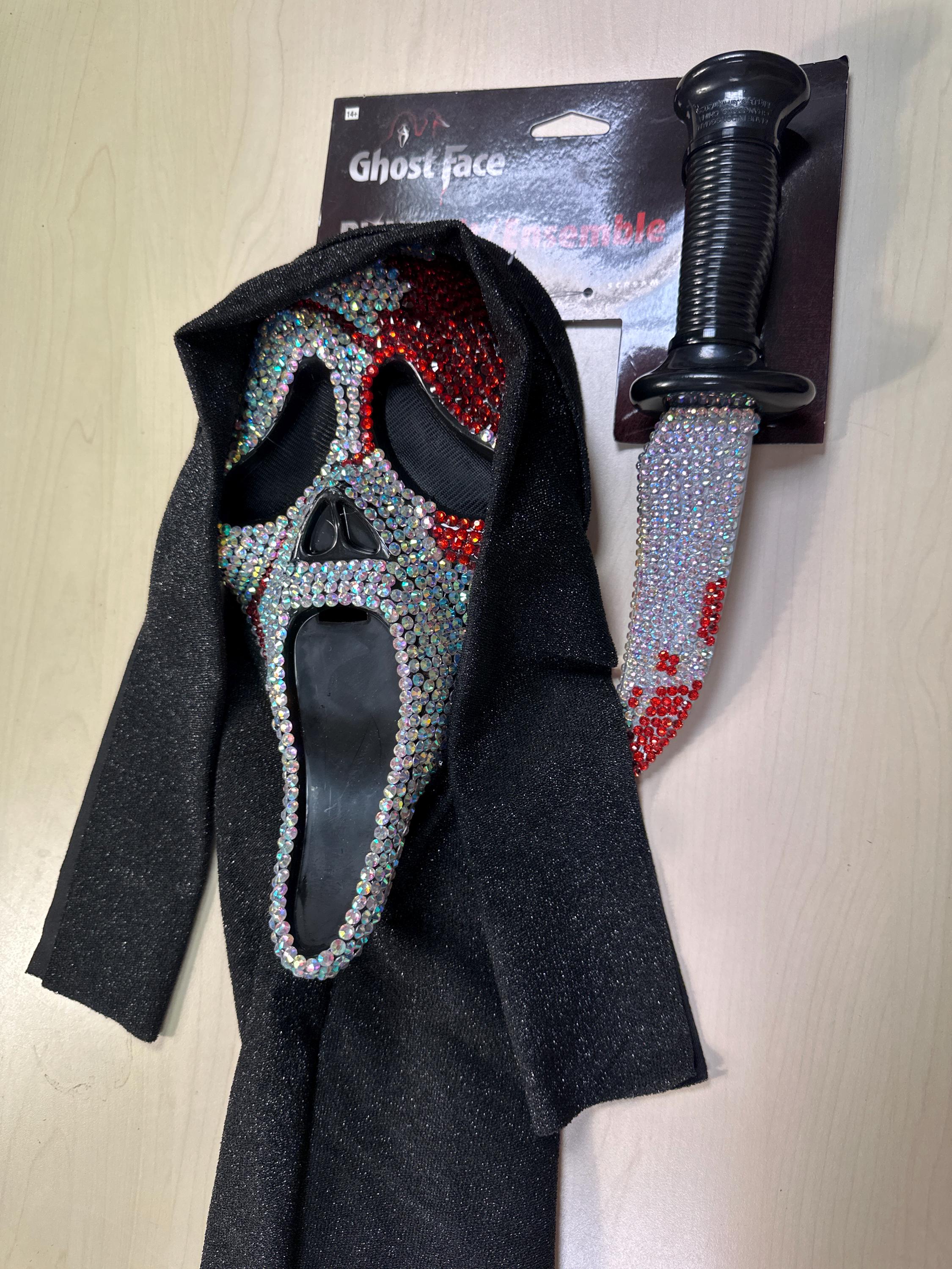 Ghostface Scream Bling Mask + Knife Halloween Horror Fancy Dress Costume Accessory Set Party Supplies - Etsy Ghostface Scream Bling Mask + Knife Halloween Horror Fancy Dress Costume Accessory Set Party Supplies - Etsy