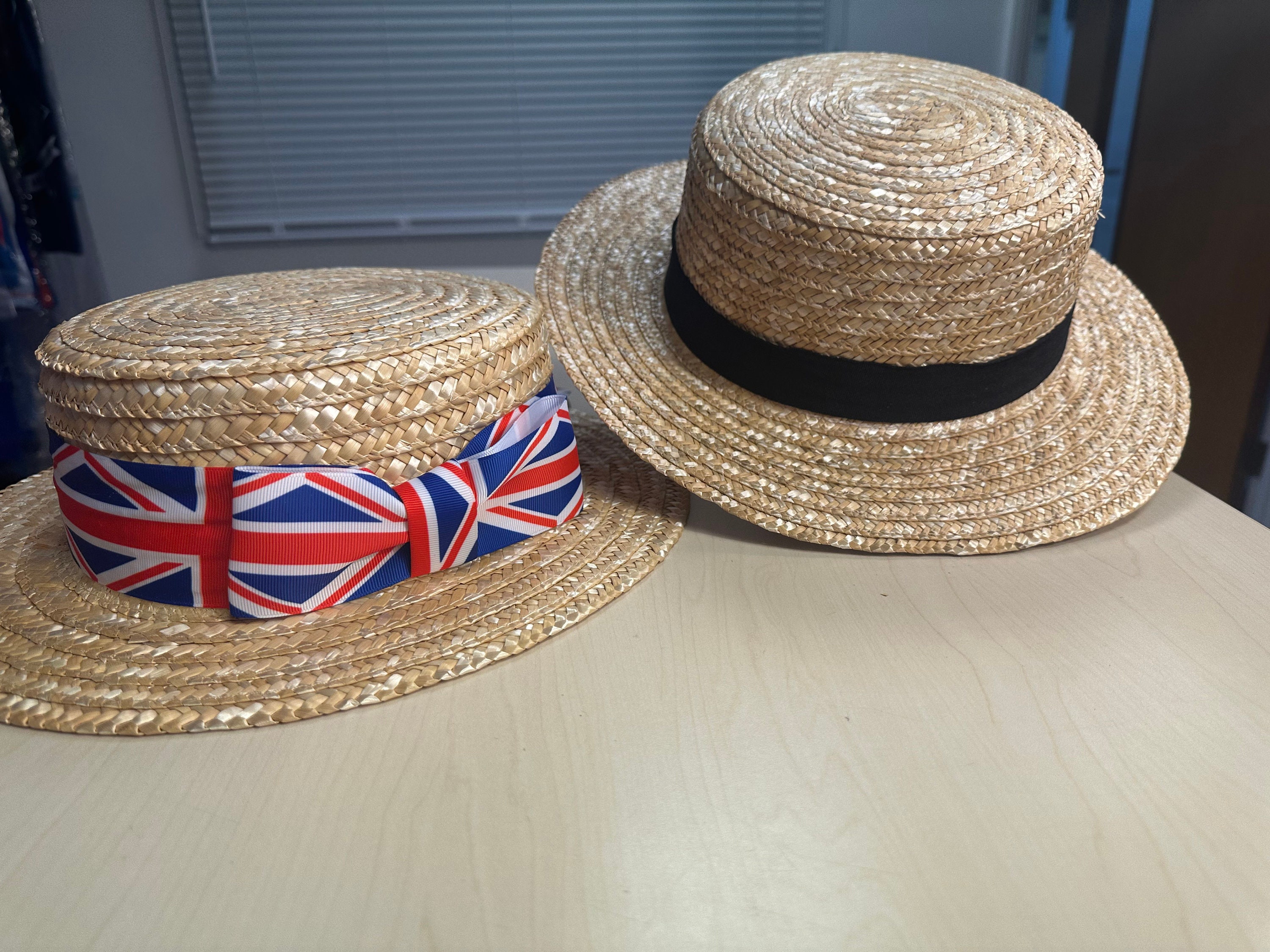 Adults Straw Boater Party Hats 1920s Classic Summer Hats for Adults With Band Etsy