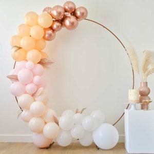 Pampas, White, Peach & Rose Gold Balloon Arch Kit Decoration