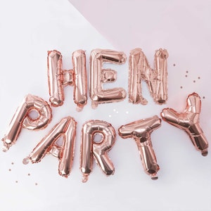 Rose Gold Hen Party Balloon Bunting - Team Bride