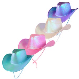 Women&#39;s Iridescent Cowboy Hat Cowgirl Fancy Dress Costume Accessory