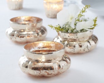 Large Gold Frosted Tealight Holder Glassware Wedding Table Candle Holder Decor