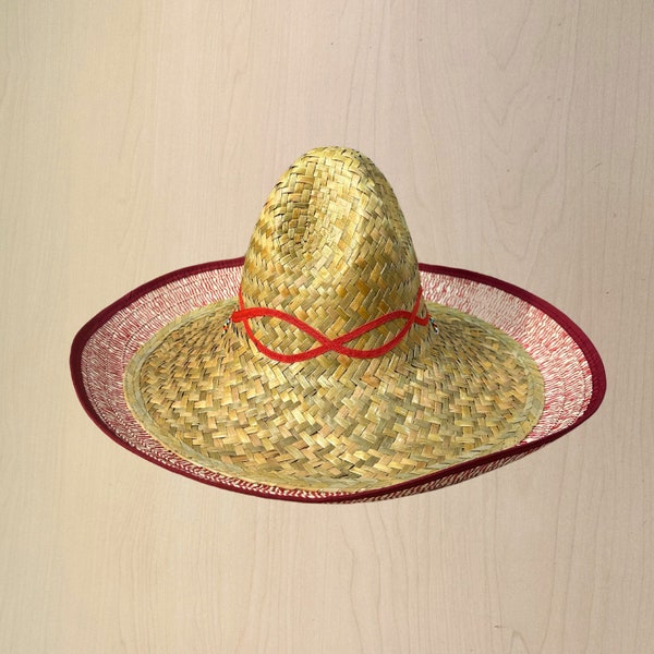 Mexican Sombrero Party Hat Straw Hat Fiesta Costume Accessory