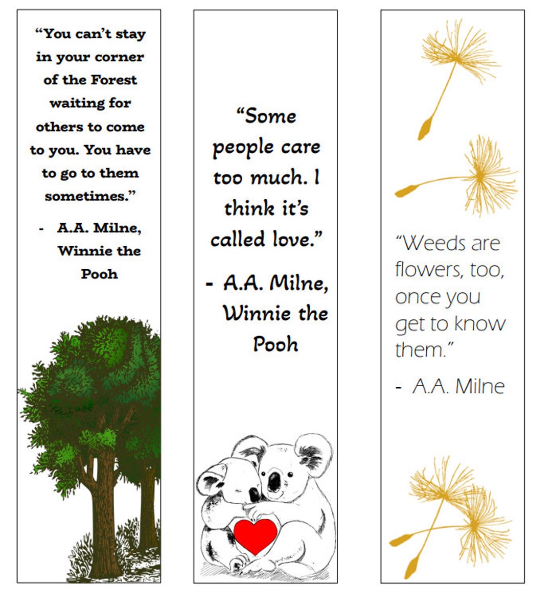 Winnie the Pooh Bookmarks - Etsy