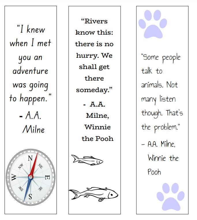 Winnie the Pooh Bookmarks - Etsy