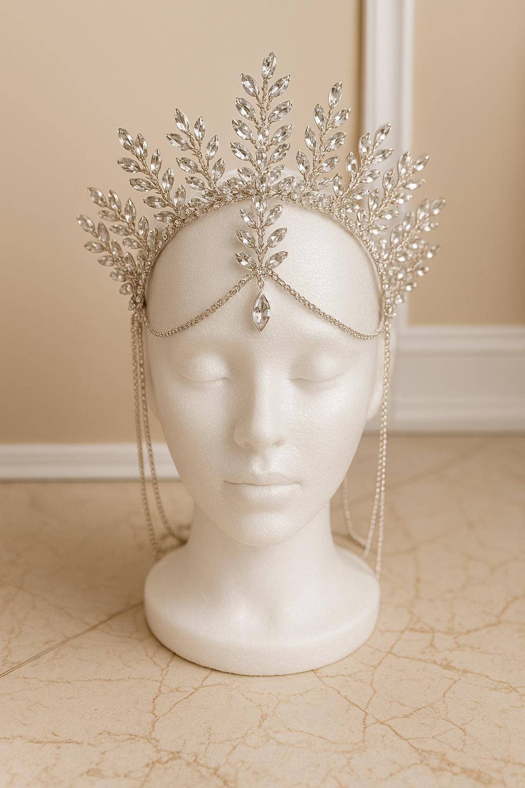 Crystal Goddess Crown | Bridal Headpiece for Bachelorette 