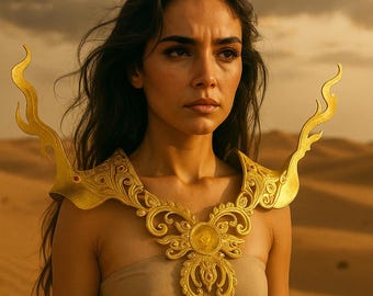 Hombreras doradas / Pieza única hecha a mano / Armadura para pasarela y sesiones fotográficas de alta costura / Accesorio para disfraces de festivales