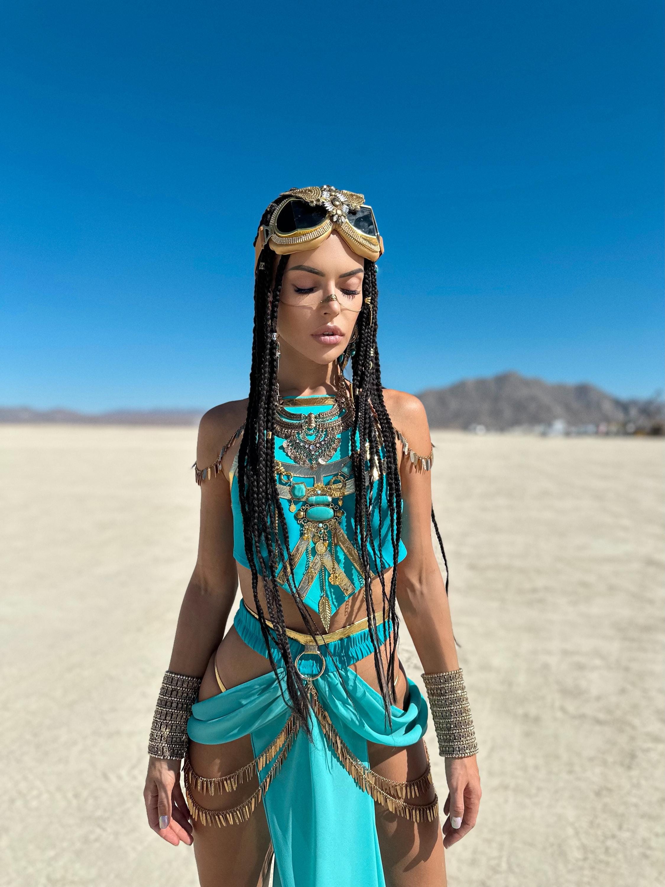 Turquoise Goddess Festival Costume – Boho Gypsy Burning Man  display picture 1