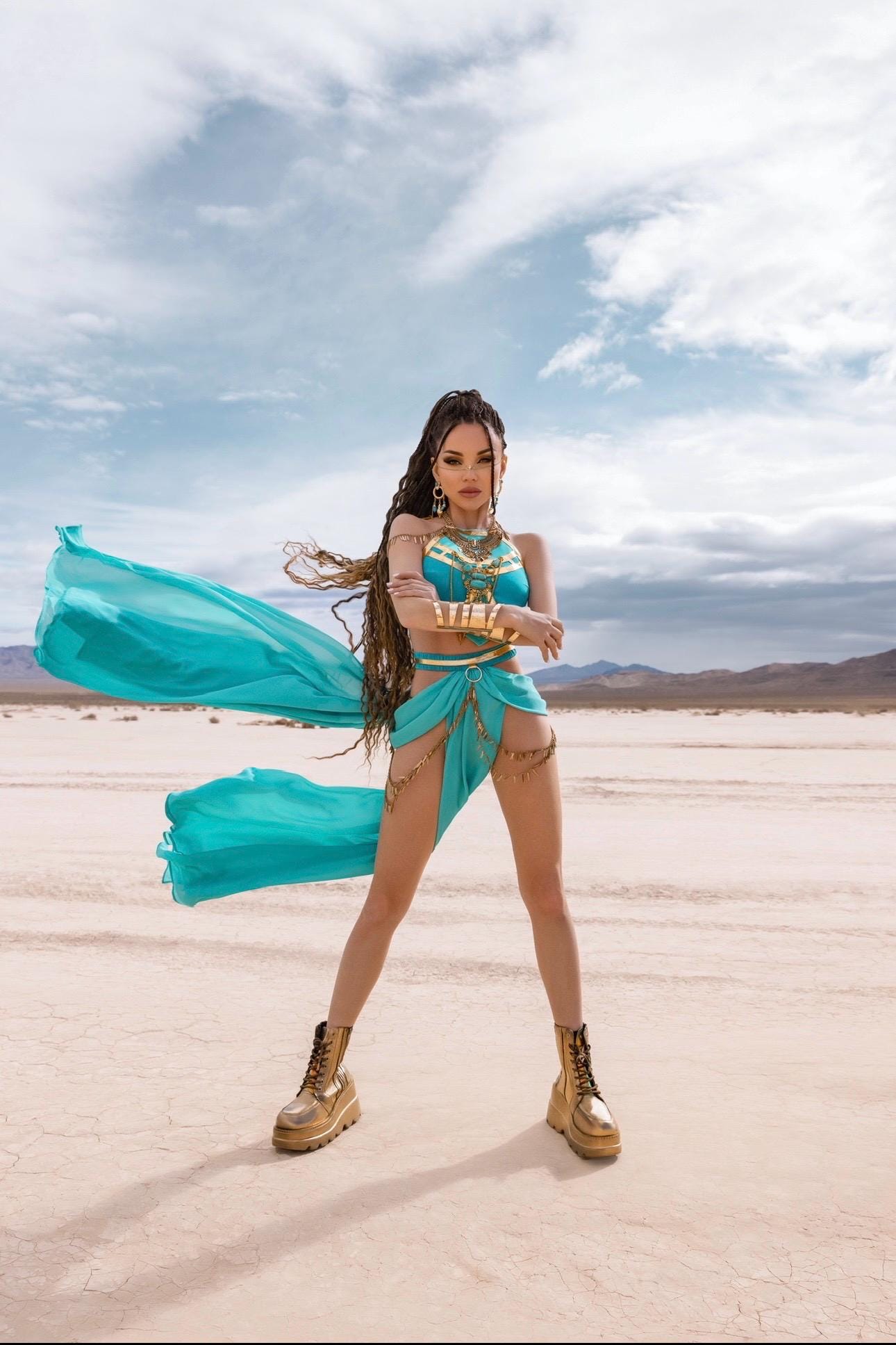 Goddess Headless rave festival concert music gypsy queen burning man costume new Music Festival Outfits Burning Man | TikTok main image 4