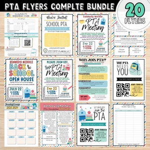 EDITABLE PTA Bundle | Open House Flyer | Join the Pta | Pta membership form |  Editable Back to school flyer | PTA Newsletter Template