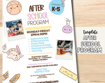 After School Program Flyer | Editable PTA PTO School Event Canva Template