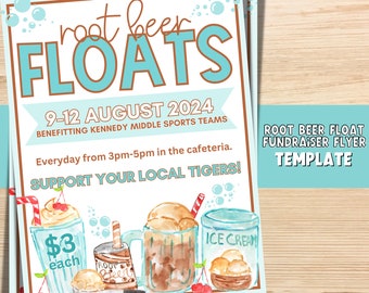 Root Beer Float Editable Fundraiser Flyer TEMPLATE, School Fundraiser, PTA Flyers, Fundraiser Flyer, Easy PTO Fundraiser Ideas