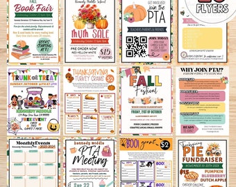 EDITABLE PTA Bundle | Fall Fundraiser Flyer | Join the Pta | Pta membership form |  Mum Fundraiser flyer | October PTA Newsletter