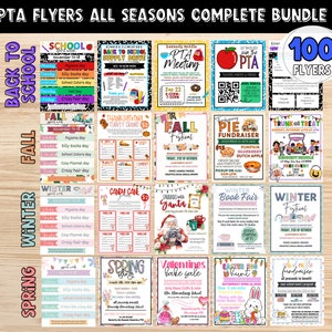 EDITABLE PTA All Seasons Bundle | Open House Flyer | Join the Pta | Pta Membership Form | School Fundraiser Flyers | PTA Newsletter Template