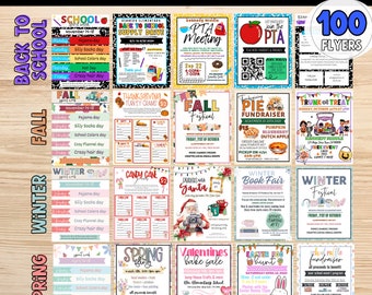 EDITABLE PTA All Seasons Bundle | Open House Flyer | Join the Pta | Pta Membership Form | School Fundraiser Flyers | PTA Newsletter Template