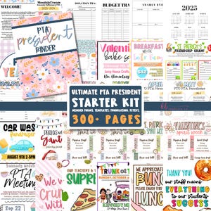 Floral Editable Ultimate PTA PTO President Starter Binder Kit | School PTO Organization Templates | Elementary School Editable Flyers