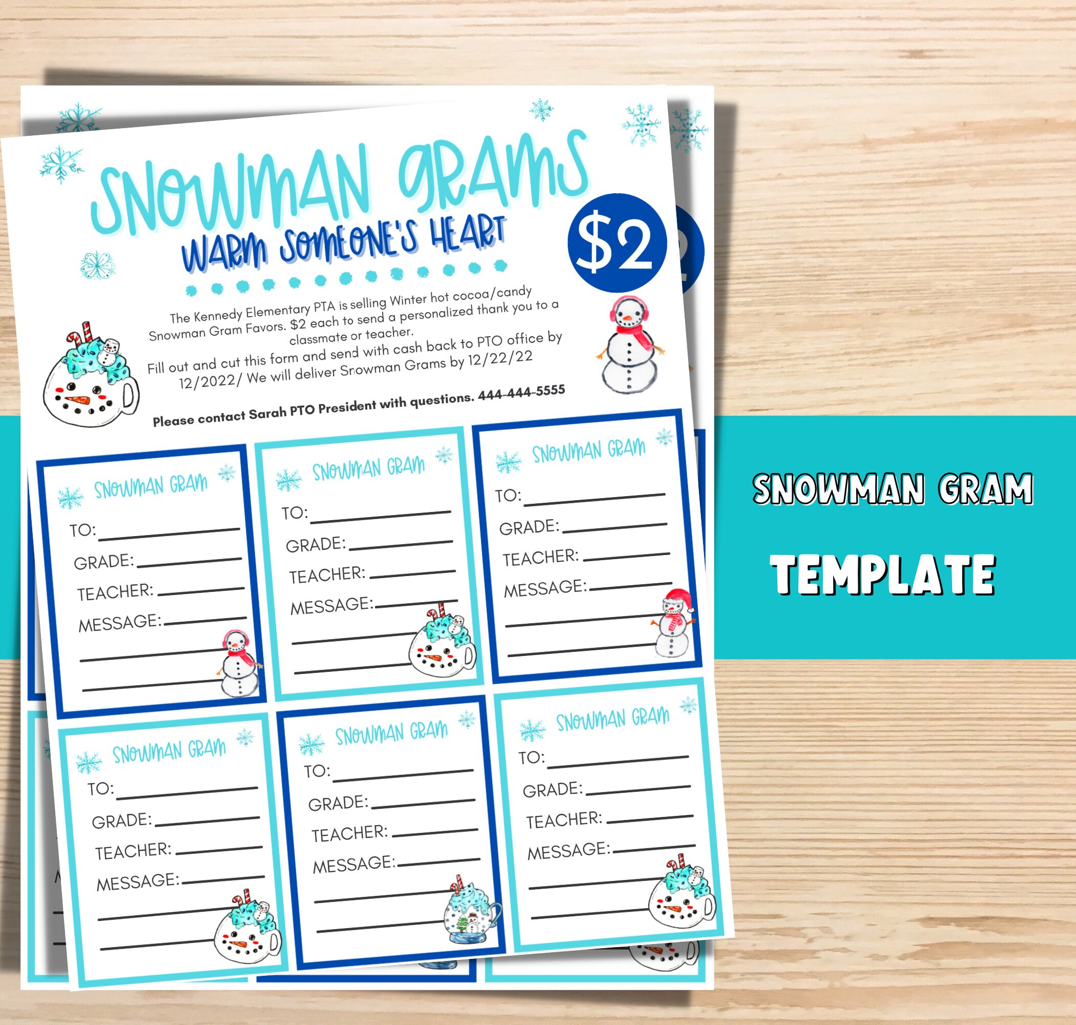 Flyer voor inzamelactie voor gram sneeuwpop | Sjabloon snoepgram | Flyer voor inzamelingsactie | Community-evenement | PTA-evenement | PTO-sjablonen