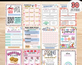 EDITABLE PTA Bundle | Spring Fundraiser Flyer | Join the Pta | Pta Membership Form | Easter Fundraiser flyer | March PTA Newsletter