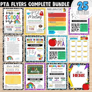 EDITABLE PTA Bundle | Open House Flyer | Join the Pta | Pta membership form |  Editable Back to school flyer | PTA Newsletter Template
