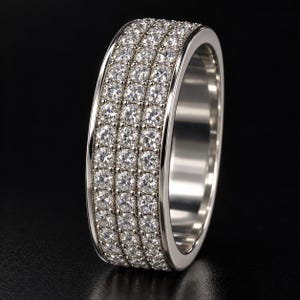 Sterling Silver Sparkel luxury Oura Ring Cover with Moissanite Diamond