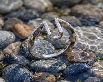 Osłona na obrączkę Enhancer do pierścionka Oura ze srebra próby 925 z diamentem Moissanite