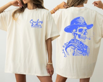 Cowboy Killer Unisex Garment-Dyed T-shirt, Vintage shirt, Oversized tee, Western Tee, Rodeo Shirt, Country Tee, Comfort Colors Tee