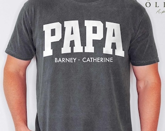 Personalized Papa Shirt, Custom Grandchildren Names, Grandpa Gift