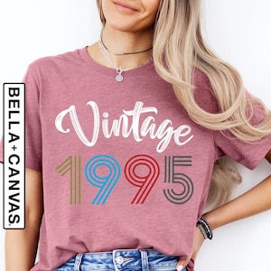 Vintage 1995 T-Shirt, 1995 Vintage Birthday Gift Tee, Retro Style, 30th Birthday Gift, Custom Year Shirt, 30th Birthday For Women And Men
