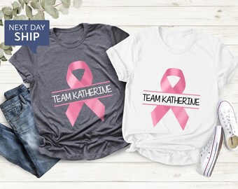 Custom Breast Cancer Awareness T-Shirt, Personalized Support Team Tee