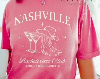 Custom Nashville Bachelorette Party T-Shirt, Cocktail Club Tee