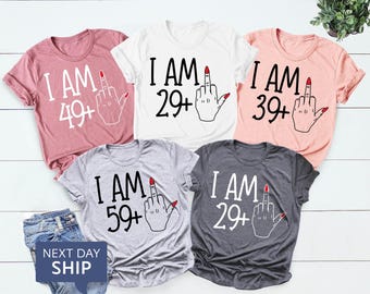 Custom Middle Finger Birthday Shirt, Funny Party Tee