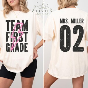Personalized First Grade Teacher Comfort Colors® Shirt, Custom Retro 1st Grade Teacher Shirt, 1st Grade Teacher Team Shirts, Custom Teacher
