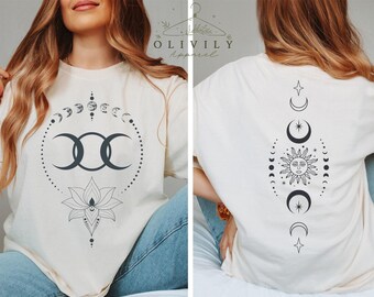 Celestial Moon Phase Shirt, Vintage Astronomy Comfort Colors Tee