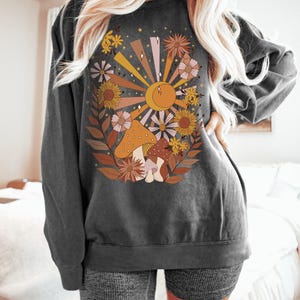 Bohemian Sweatshirt, Comfort Colors® Tee, Mushroom Sweatshirt, Boho Floral Tee, Celestial Sweatshirt, Nature Lover Tee, Mystical Sweatshirt
