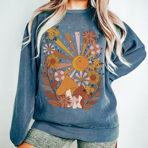 Bohemian Sweatshirt, Comfort Colors® Tee, Mushroom Sweatshirt, Boho Floral Tee, Celestial Sweatshirt, Nature Lover Tee, Mystical Sweatshirt
