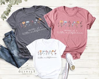 Wildflower Mommy and Me Birthday Shirts, Wild Flower Birthday, Little Wildflower Shirt, Girl Boho Daisy Party, Wildflower Birthday Outfit