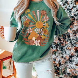 Bohemian Sweatshirt, Comfort Colors® Tee, Mushroom Sweatshirt, Boho Floral Tee, Celestial Sweatshirt, Nature Lover Tee, Mystical Sweatshirt