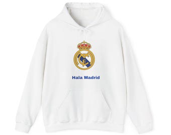 Sudadera con capucha Hala Madrid, Real Madrid, bonita sudadera con capucha del Real Madrid, sudaderas del Real Madrid, sudadera con capucha de fútbol, sudadera cómoda del Real Madrid