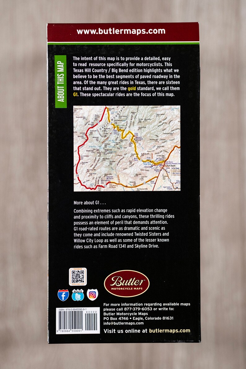 Motorcycle Map of Texas Hill Country Paved Roads for Ride Planning - Etsy