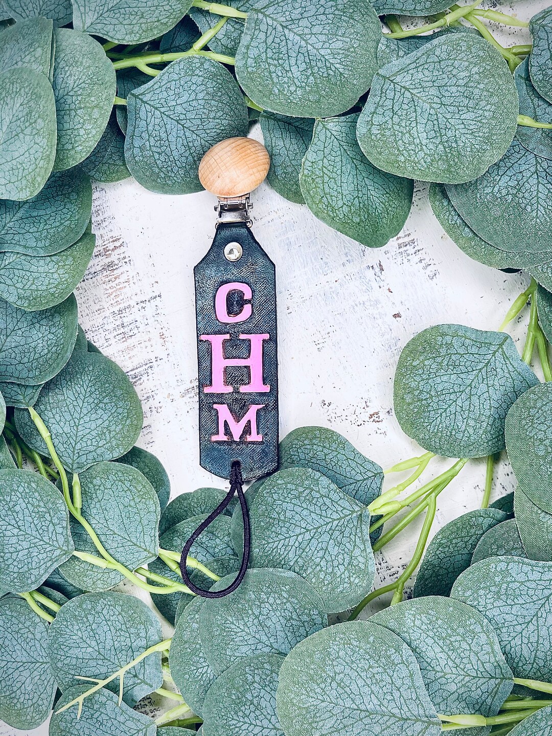 Custom Leather Pacifier Clip Etsy