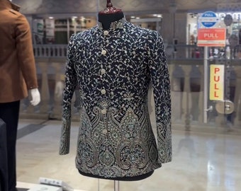 Designer Jodhpuri Suit for men, Jodhpuri Embroidered Sherwani for Men, Jodhpuri Suit, Jodhpuri coat, Wedding Sherwani Men, Made to order