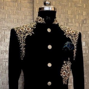 Designer balck jodhpuri for Men, Jodhpuri Wedding Sherwani, Premium Indian Wedding Dress, Customisable Sherwani, Indian Diwali outfit