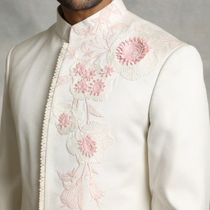 White Designer Sherwani for Men,Jodhpuri Wedding Sherwani, Premium Indian Wedding Dress, Customisable Sherwani, Indian Diwali outfit for Men