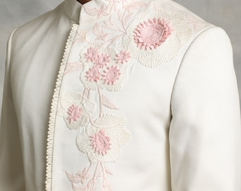 White Designer Sherwani for Men,Jodhpuri Wedding Sherwani, Premium Indian Wedding Dress, Customisable Sherwani, Indian Diwali outfit for Men