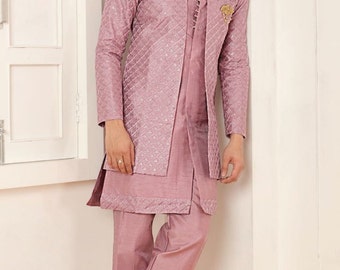 Ivory Jodhpuri Suit for Men, Jodhpuri Embroidered Sherwani for Men